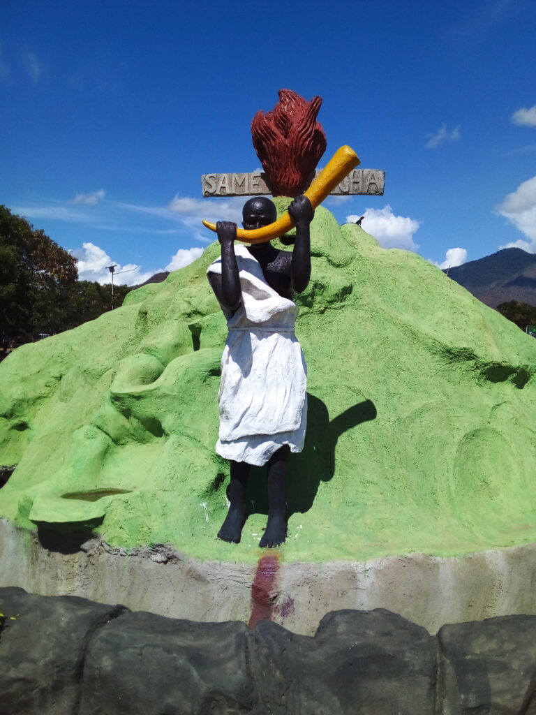 Same -Traditional statue or spiritual marker in the Pare Mountains of Tanzania, symbolizing ancestral presence and tribal rituals