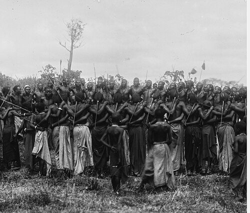 Chagga people performing a traditional dance during the 1990s in Kilimanjaro region | Kili Quests