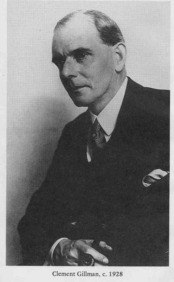 Black and white portrait of Clement Gillman, British surveyor and geographer, circa 1928.